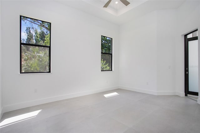 4111 Williams Rd, Estero, FL 33928 - empty room featuring a wealth of natural light, ceiling fan, and baseboards