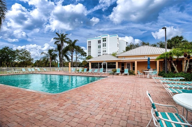 view of pool with a patio area