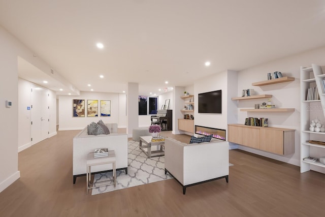 living room featuring hardwood / wood-style flooring