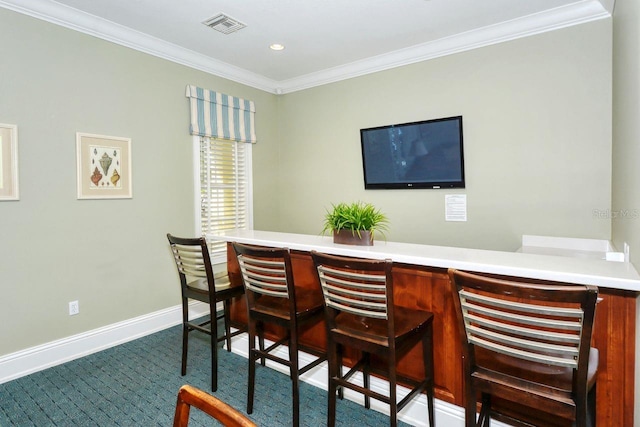 bar featuring ornamental molding