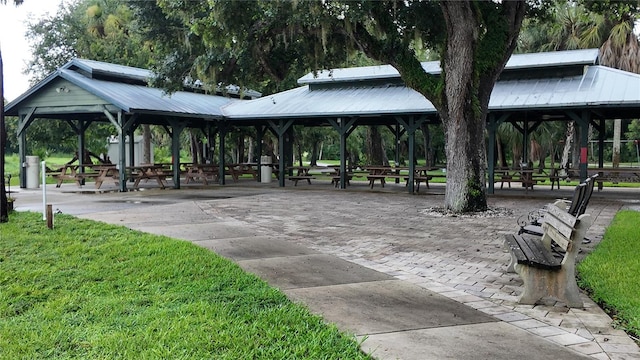 view of community with a gazebo