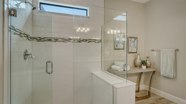 bathroom with walk in shower