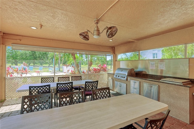 view of patio featuring area for grilling and grilling area