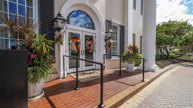 exterior space with french doors