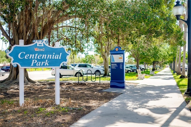 view of community sign