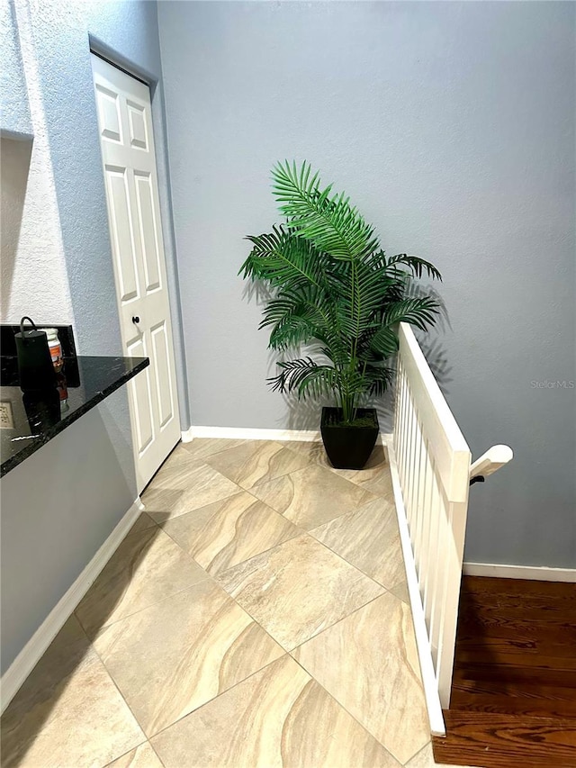 hall with light wood-type flooring