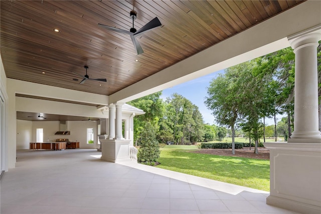 view of patio / terrace with ceiling fan