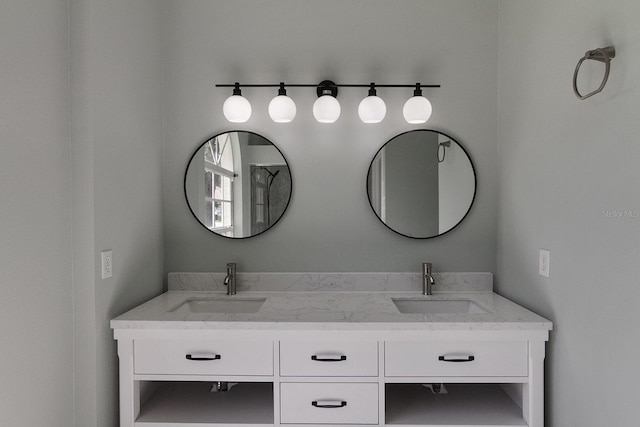 bathroom featuring double vanity