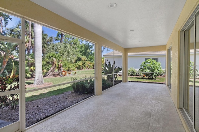 view of unfurnished sunroom