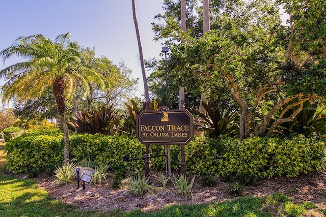 view of community sign