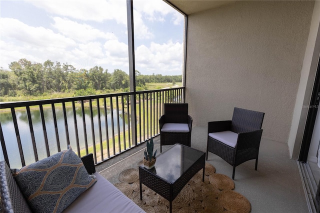 balcony with a water view