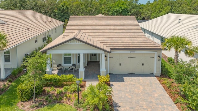 view of front of house with a garage