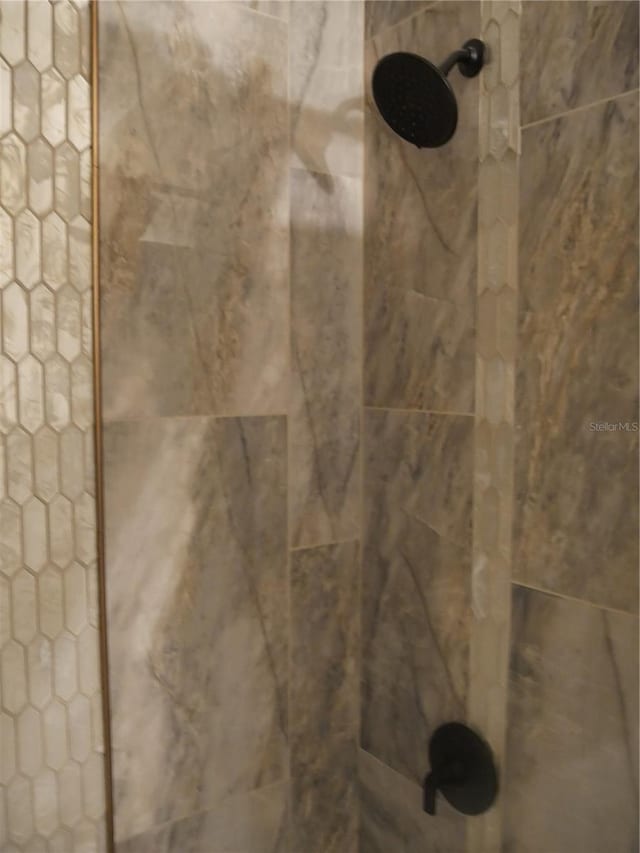 interior details with tiled shower