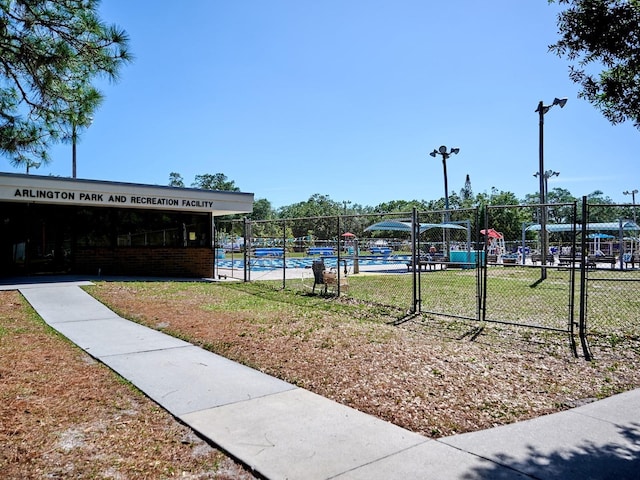 view of community with a lawn