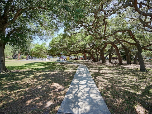 view of community with a yard