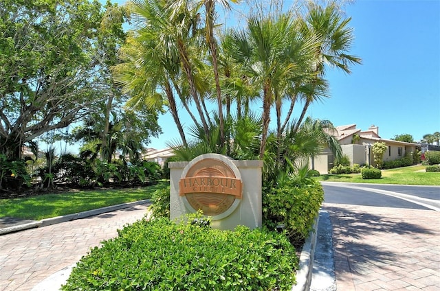 view of community sign