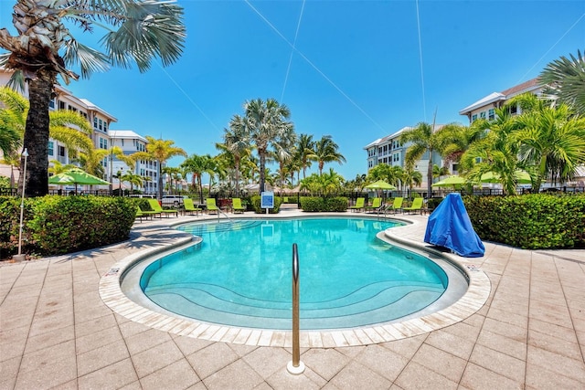 view of pool featuring a patio area