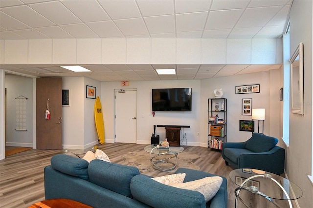 living room featuring wood-type flooring