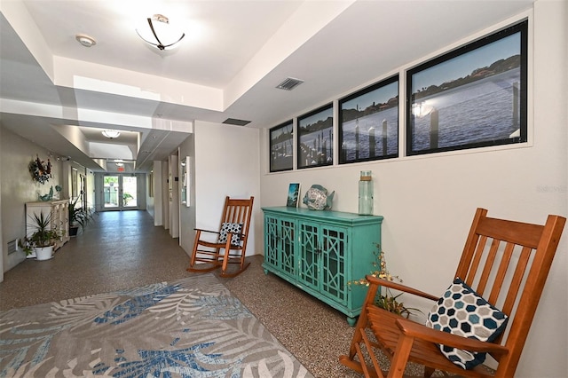 hallway featuring french doors