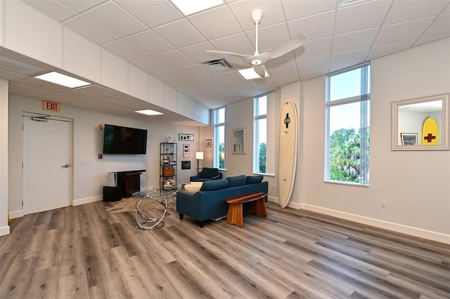 living room featuring hardwood / wood-style flooring