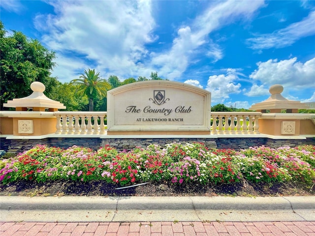 view of community sign