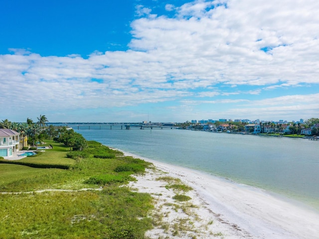 water view featuring a beach view