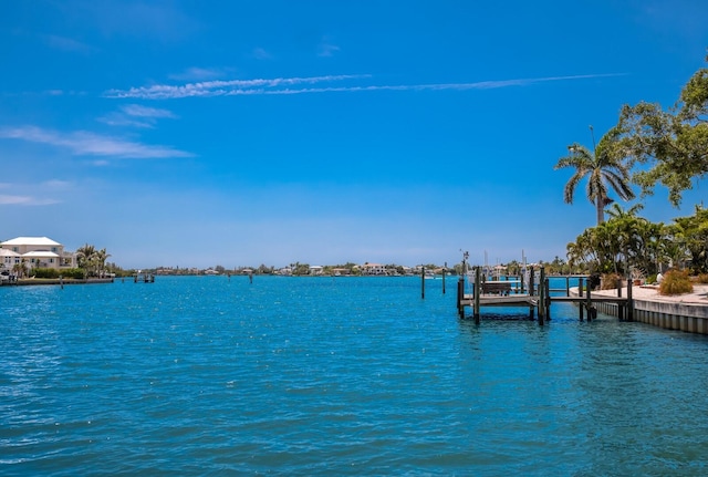 view of water feature featuring a boat dock