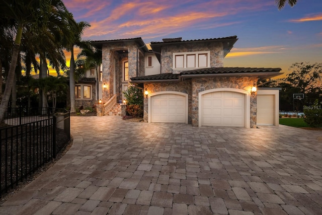 view of front facade with a garage