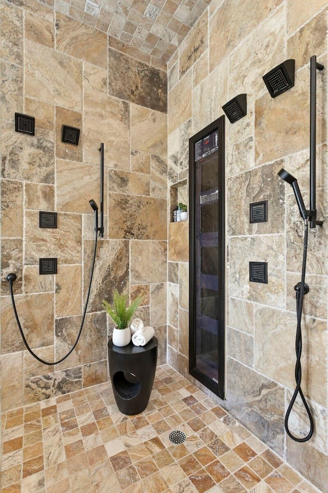 bathroom featuring a shower