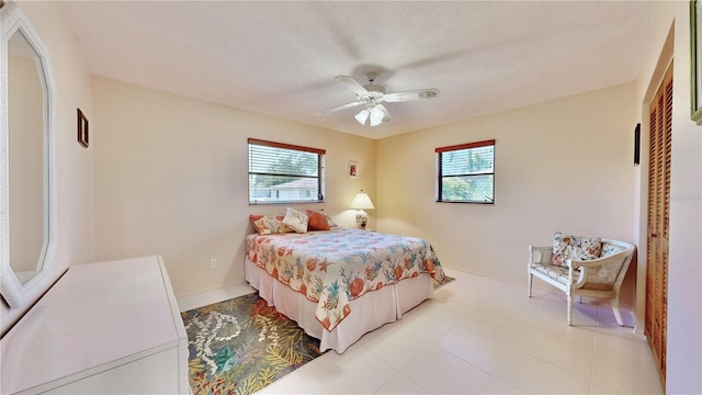 bedroom with ceiling fan