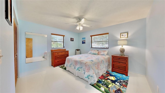 bedroom with ceiling fan