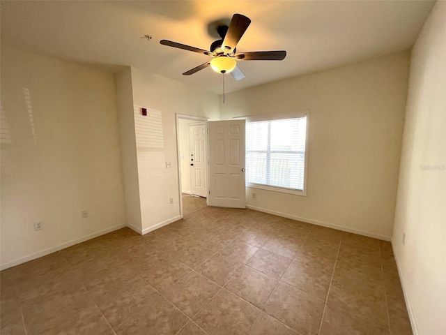 unfurnished bedroom with ceiling fan