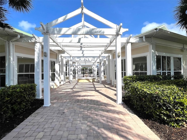 view of patio / terrace featuring a pergola