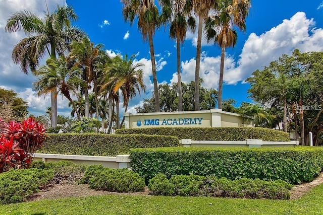 view of community sign