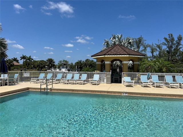 view of pool featuring a patio area