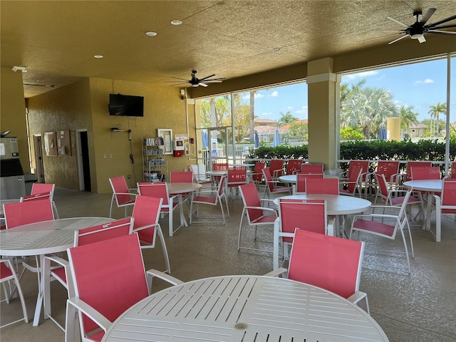 view of patio / terrace featuring ceiling fan