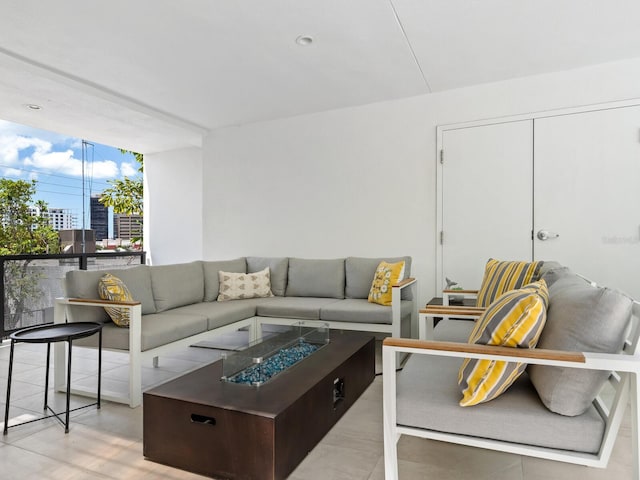 living room featuring expansive windows