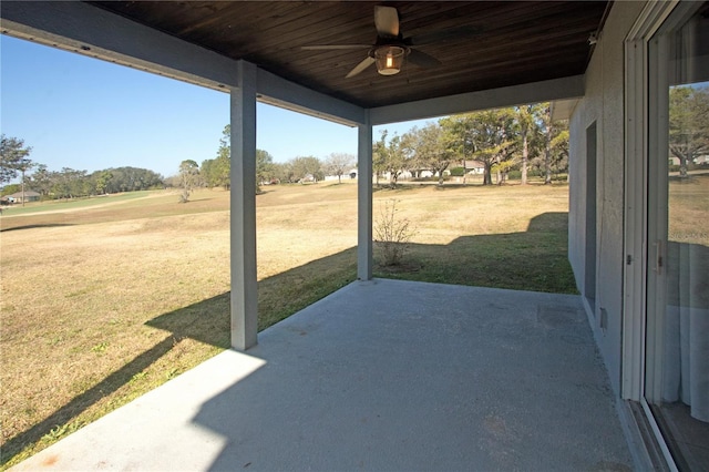 view of patio / terrace with ceiling fan