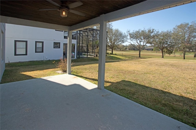 view of patio with ceiling fan