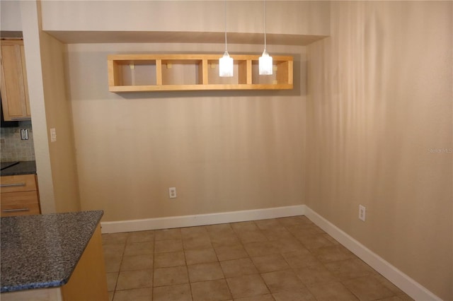 view of unfurnished dining area