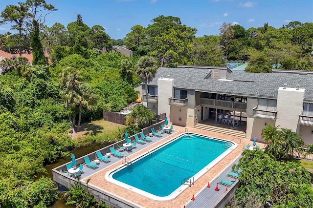 view of pool with a patio area