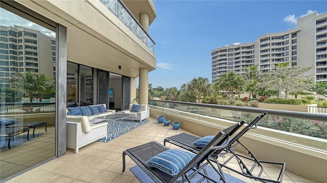 balcony featuring an outdoor living space