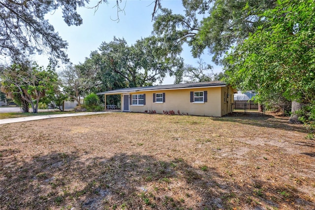 view of single story home