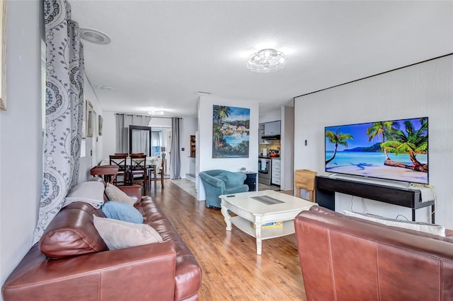 living room featuring hardwood / wood-style flooring