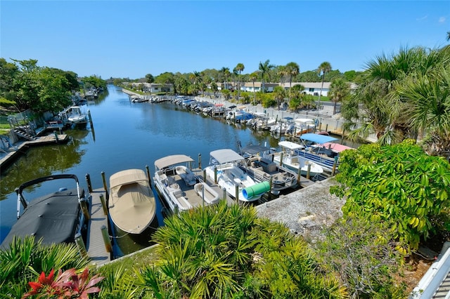 exterior space with a water view