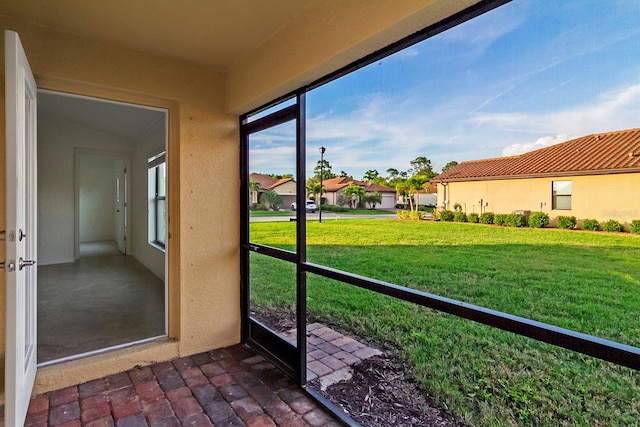 view of unfurnished sunroom