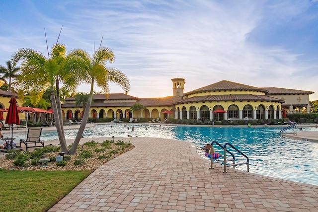 view of pool featuring a patio area