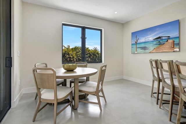 view of tiled dining space