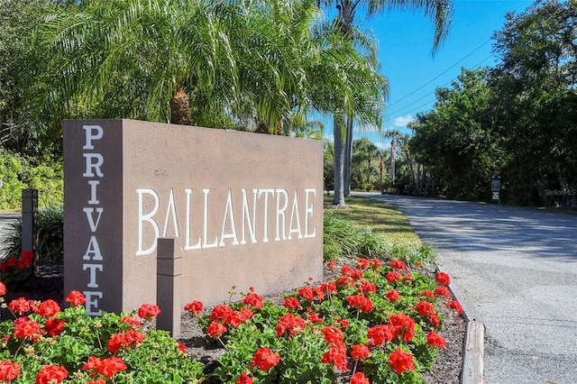 view of community sign