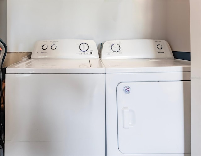 laundry room featuring washer and dryer